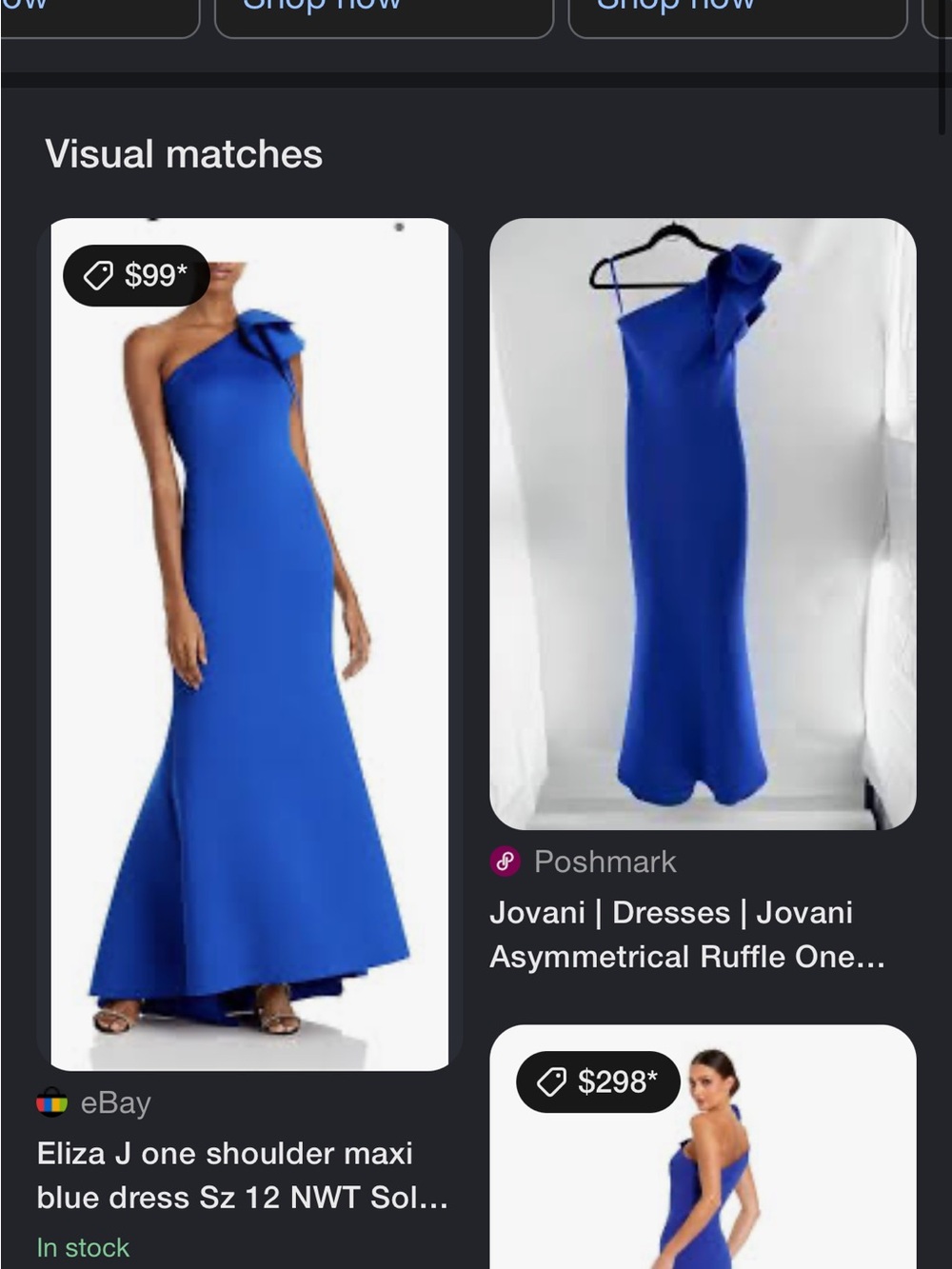 Jovani One-Shoulder Royal Blue Ruffle Gown